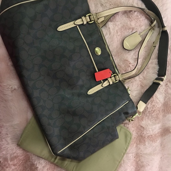 Leather Coach Diaper Bag with Changing Pad - Picture 6 of 6
